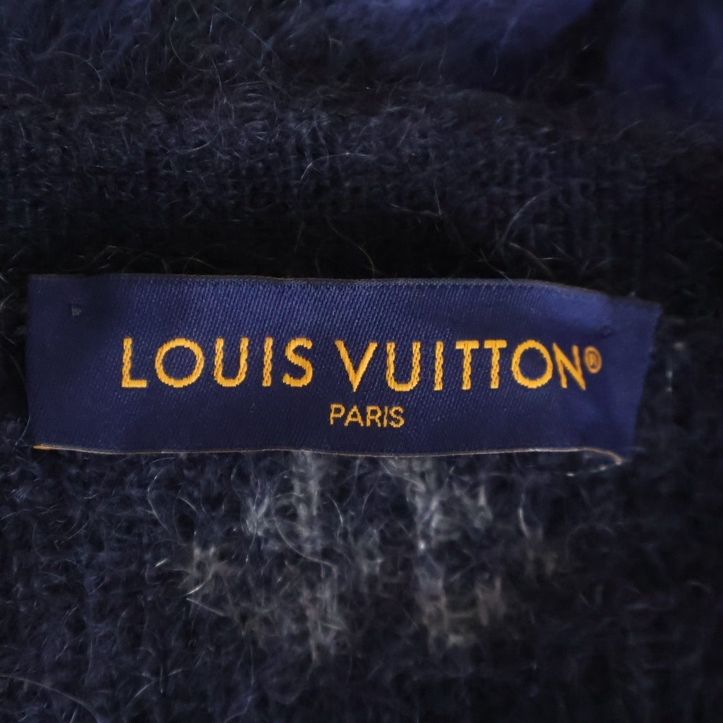 LOUIS VUITTON(ルイヴィトン) モノグラム モヘヤ混 ニットカーディガン ネイビー /グレー RM261MM NE5 HQN46W