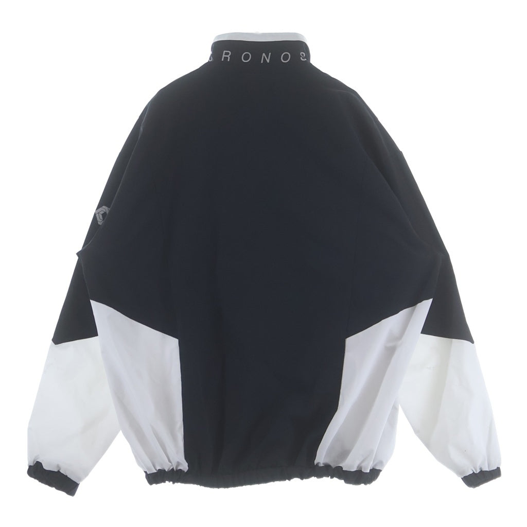NO BRAND(ノーブランド) CRONOS クロノス ADAPT BLOUSON アダプト ブルゾン フロントロゴプリント ジップアップ ナイロンジャケット ブラック/ホワイト C03-BL-2604ST