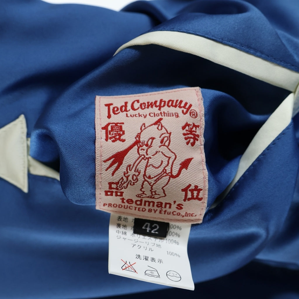 TEDMAN TED COMPANY(テッドマン テッドカンパニー) Reversible varsity jacket デビル刺繍入り リバーシブル バーシティジャケット ブラック/ブルー