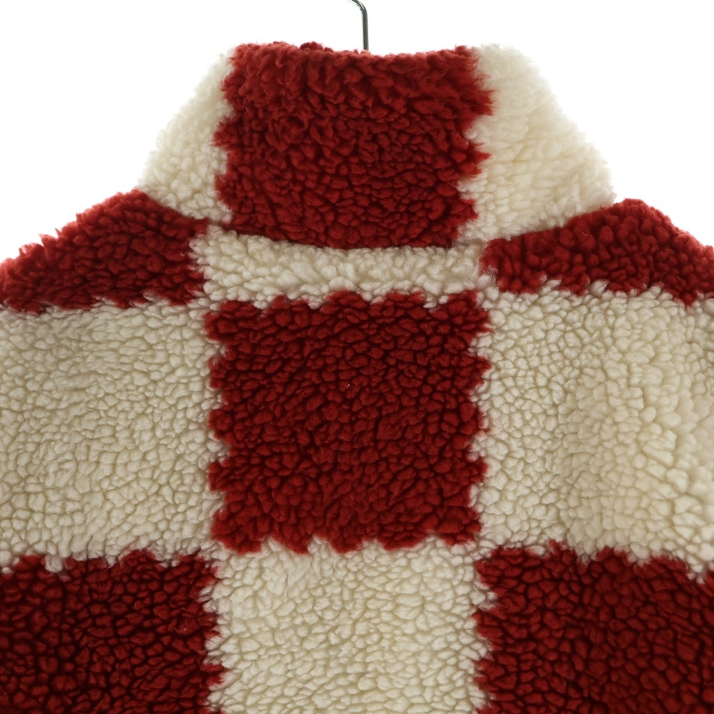 LOUIS VUITTON(ルイヴィトン) 22AW fleece jacket RM221M I03 HMY04W 総柄 ジップアップ フリースジャケット ホワイト/レッド