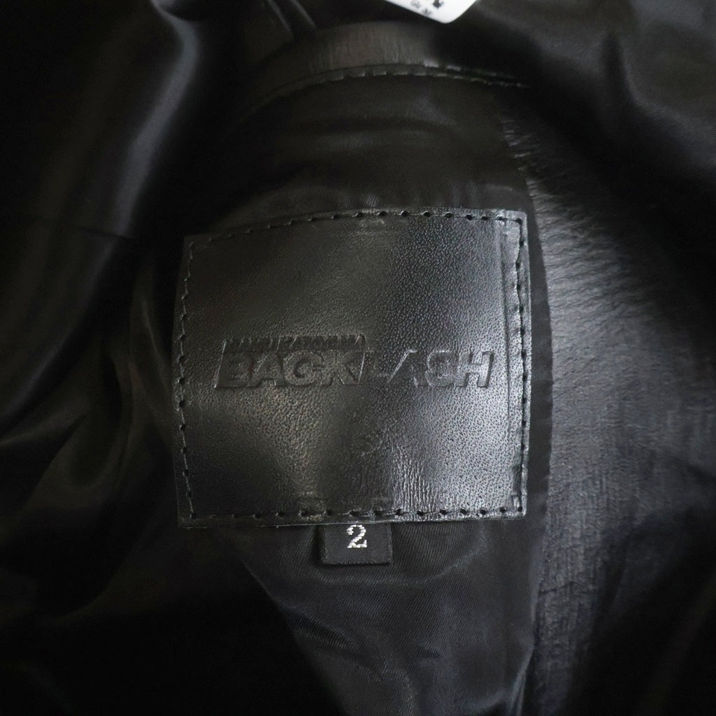 ISAMU KATAYAMA BACKLASH(イサムカタヤマバックラッシュ) KOBE LEATHER 神戸カウレザー シングル ライダースジャケット ブラック 1948-01