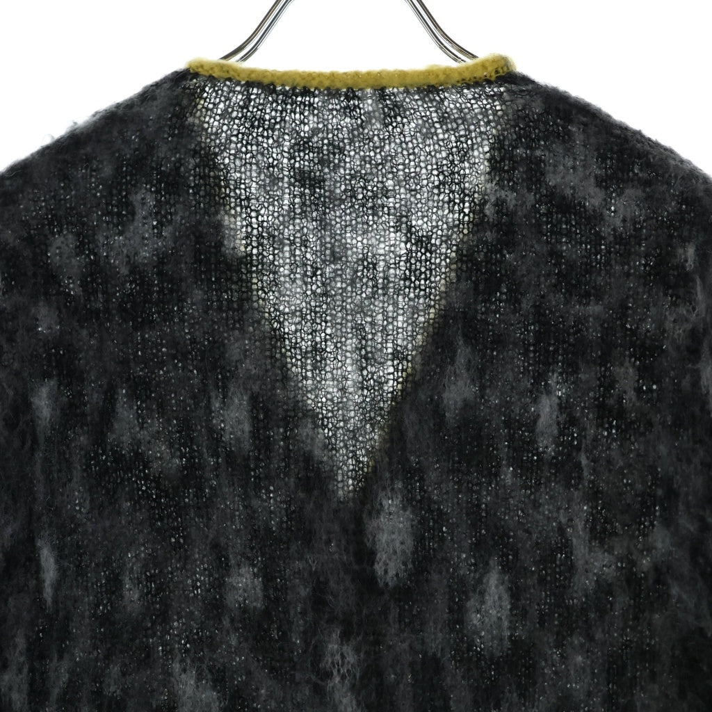 Sacai(サカイ) 22AW Leopard Jacquard Mohair Knit Cardigan レオパード ジャカード モヘア ニット カーディガン ブラック 22-03083M