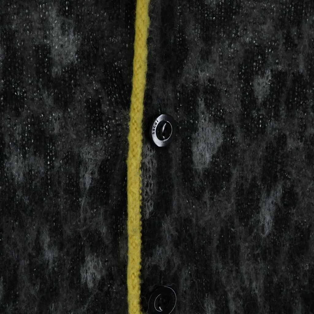 Sacai(サカイ) 22AW Leopard Jacquard Mohair Knit Cardigan レオパード ジャカード モヘア ニット カーディガン ブラック 22-03083M