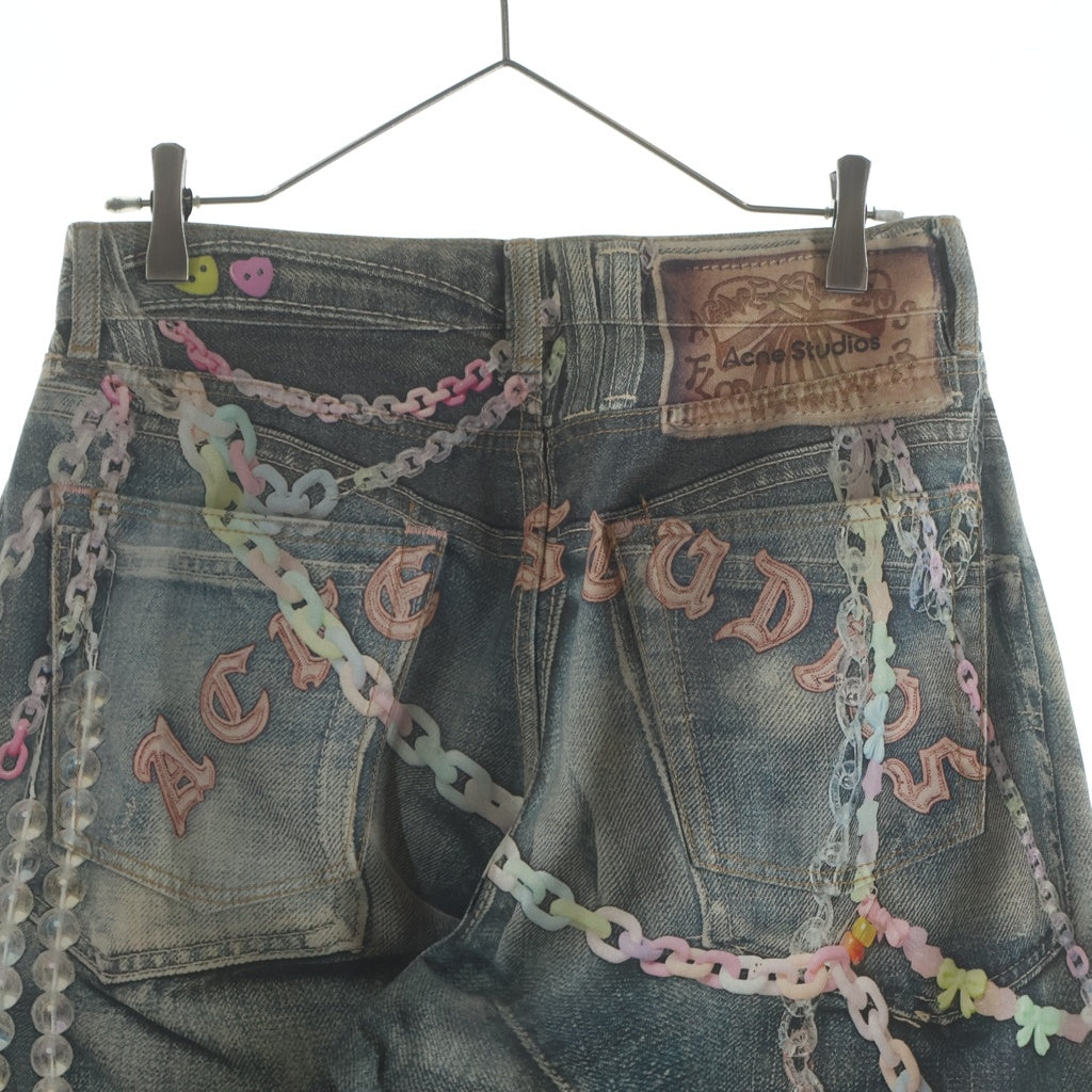 Acne Studios(アクネ ストゥディオズ) Baggy Fit Jeans 1981M 転写プリント ボタンフライ バギーフィット デニムパンツ FN-MN-TROU001101