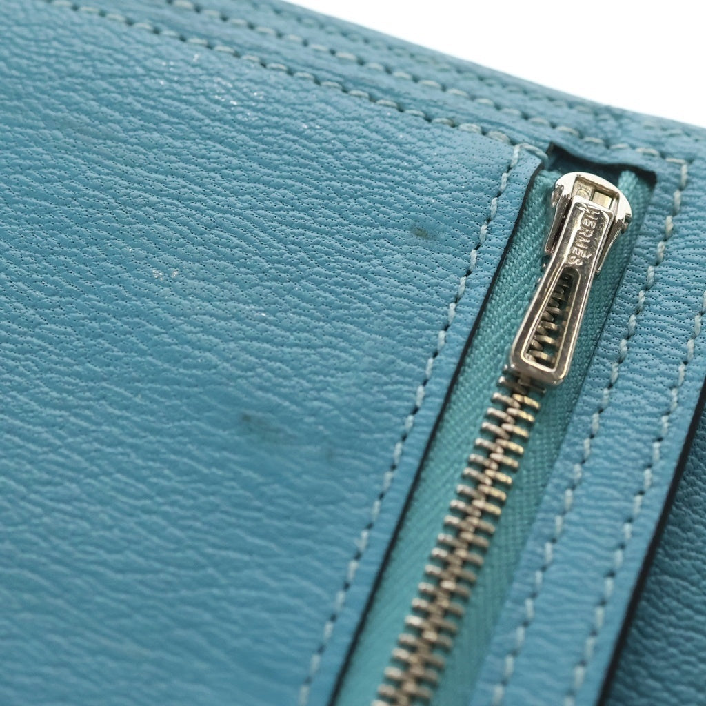 HERMES(エルメス) ベアンスフレ アリゲーターマット ブルーアトール シルバー金具 T刻印 レディース