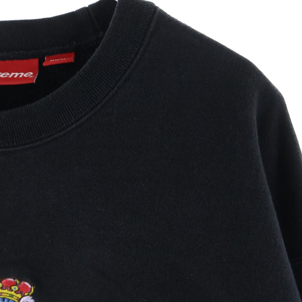 SUPREME(シュプリーム) 23SS Crest Crewneck クレスト ロゴ刺繍 クルーネック スウェットトレーナー ブラック