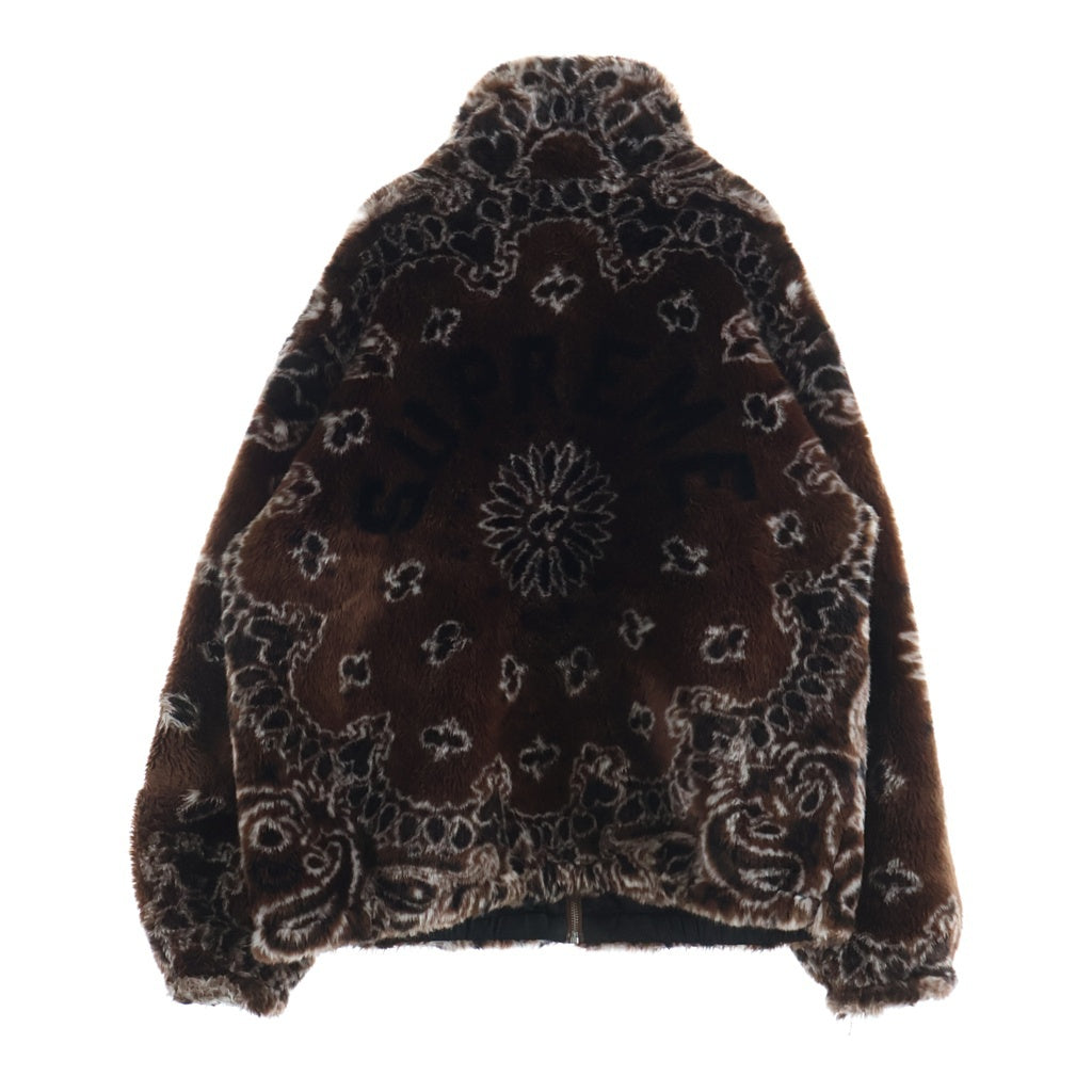SUPREME(シュプリーム) 21SS Bandana Faux Fur Bomber Jacket 総柄 バンダナ ファー ボンバージャケット ブラウン