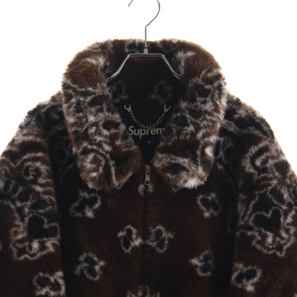 SUPREME(シュプリーム) 21SS Bandana Faux Fur Bomber Jacket 総柄 バンダナ ファー ボンバージャケット ブラウン