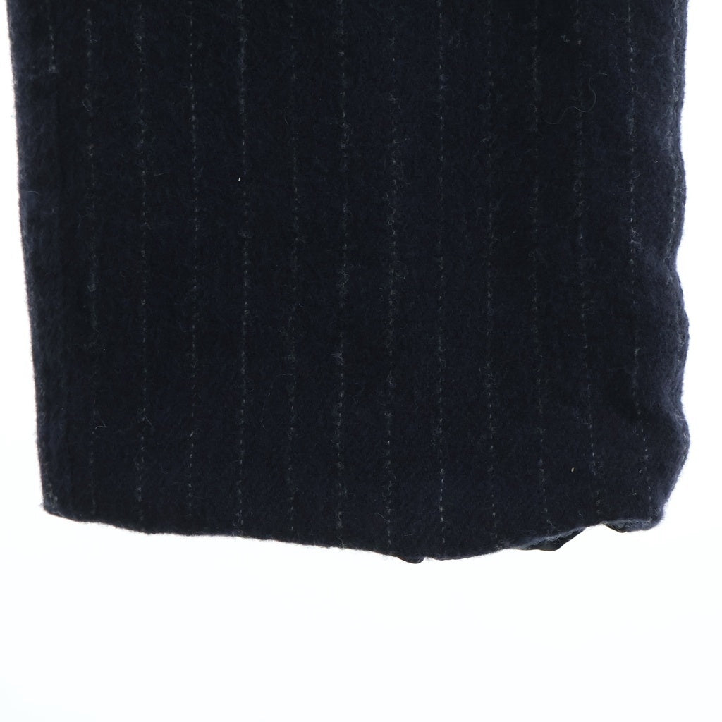 Sacai(サカイ) 23AW WOOL STRIPED PANTS WITH BELT ウール ストライプ チェック ベルト付き スラックスパンツ ネイビー 23-03195M