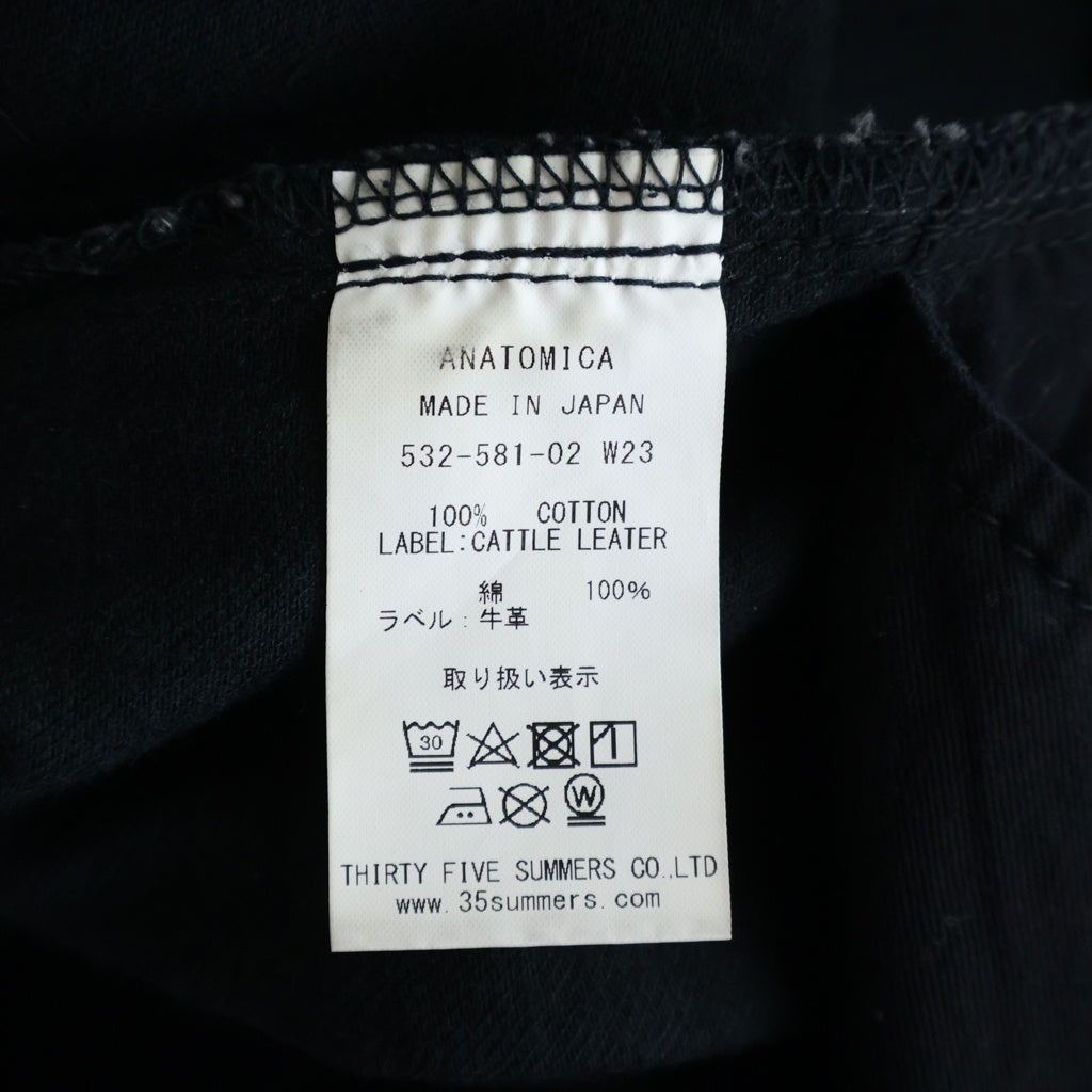 ANATOMICA(アナトミカ) ×WILDSIDE ワイルドサイド シンチバック ボタンフライ デニムパンツ ブラック 532-581-02