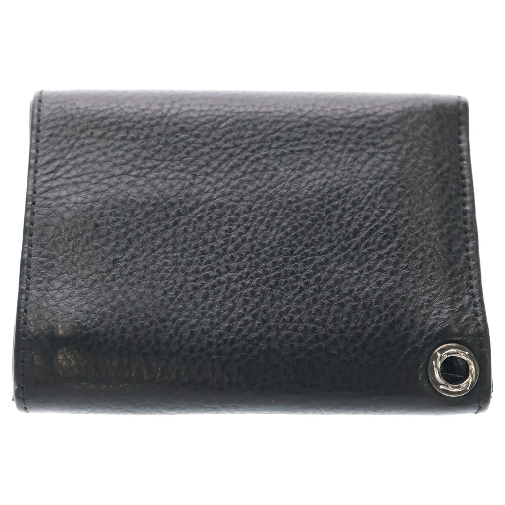 CHROME HEARTS(クロムハーツ) 3FOLD 3フォールド クロスボタンレザーウォレット財布 ブラック