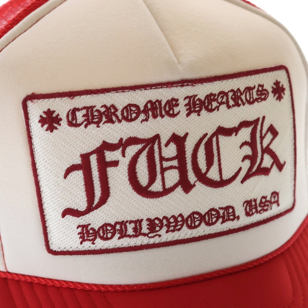 CHROME HEARTS(クロムハーツ) TRUCKER CAP FUCK トラッカー メッシュキャップ ファック 帽子 ホワイト/レッド
