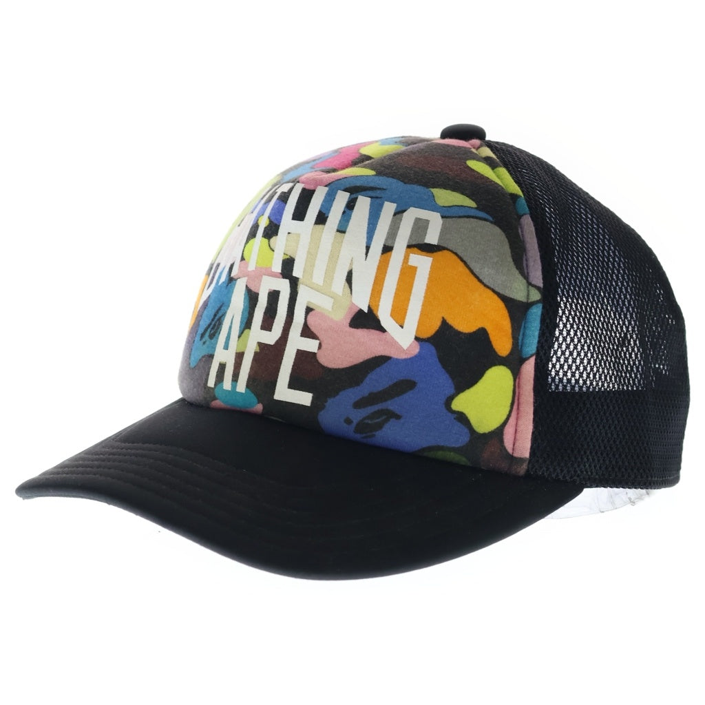 A BATHING APE(アベイシングエイプ) Multi Camo NYC Logo Mesh Cap マルチカモ ニューヨーク ロゴ メッシュキャップ ブラック/マルチ 001CPJ201008M