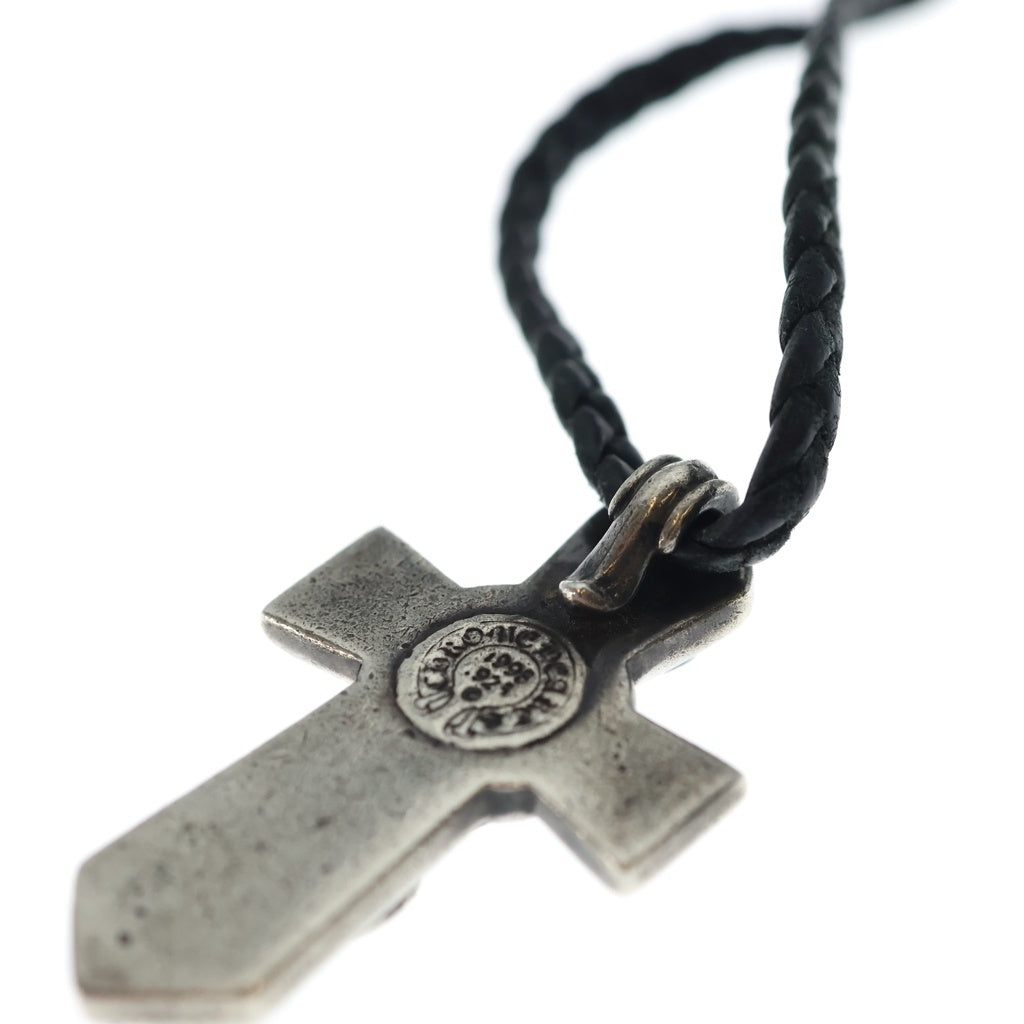 CHROME HEARTS(クロムハーツ) VULCAN CROSS LG LB ラージバルカンクロス Wレザーブレイド ネックレス シルバー