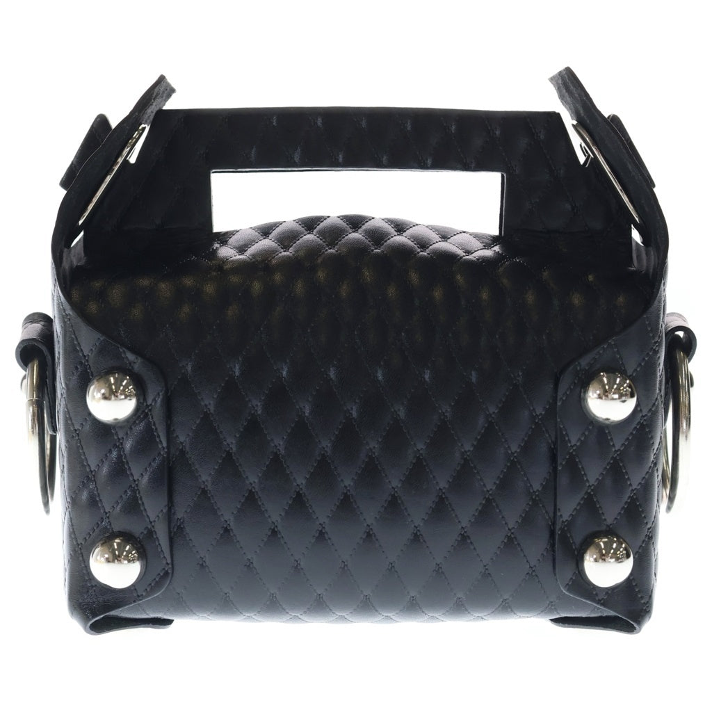 MASU(エムエーエスユー) LEATHER CAKE BAG キルティングレザー ケーキ ハンドバッグ ブラック M25F9OJ008 レディース