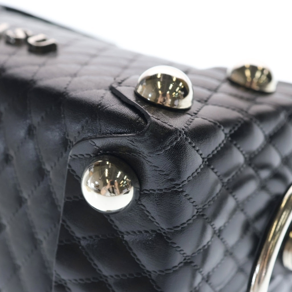 MASU(エムエーエスユー) LEATHER CAKE BAG キルティングレザー ケーキ ハンドバッグ ブラック M25F9OJ008 レディース