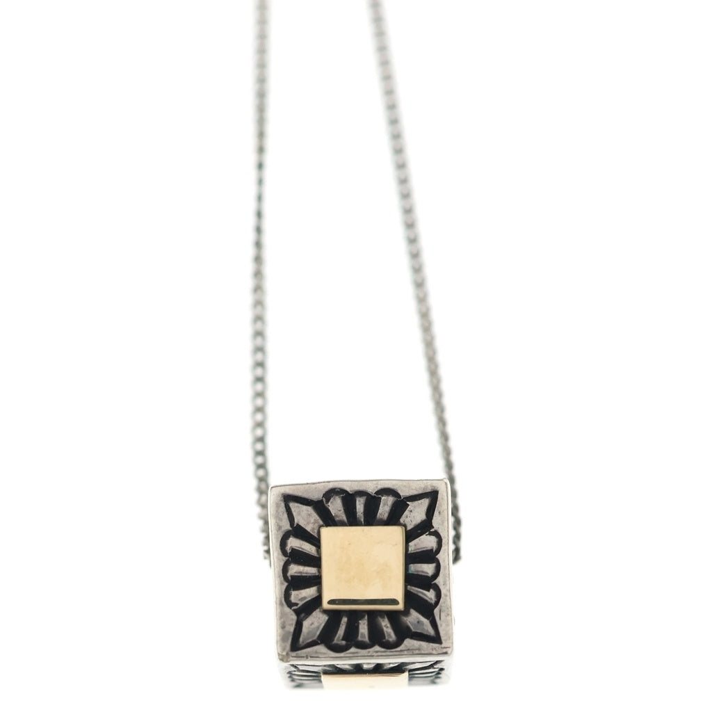 NO BRAND(ノーブランド) Pat Bedonie (パットべドニー)14K GOLD サンバーストキューブペンダント シルバー/ゴールド