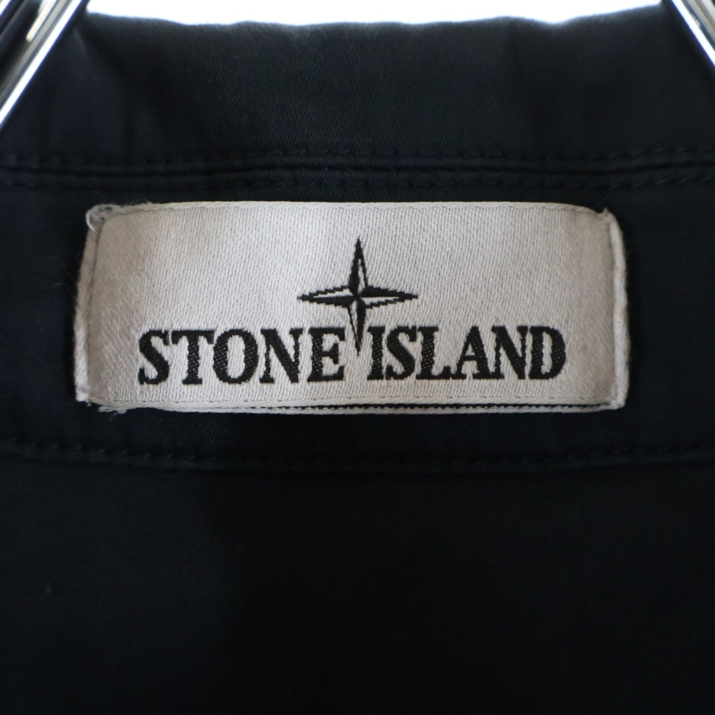 STONE ISLAND(ストーンアイランド) TRETCH ORGANIC COTTON JACKET ロゴワッペン付き ジップアップ オーガニックコットンジャケット ネイビー L1S151200015 S0012