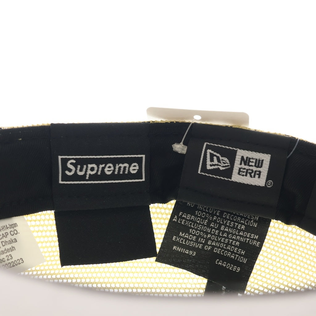 SUPREME(シュプリーム) 24SS ×NEW ERA Box Logo Mesh Back ニューエラ ボックスロゴ メッシュ バック 6パネル ベースボールキャップ 帽子 ライトゴールド