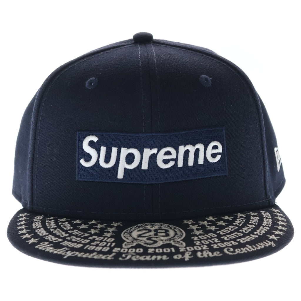 SUPREME(シュプリーム) 21AW ×NEW ERA Undisputed Box Logo Cap ニューエラ アンディスピューティド ボックスロゴ 6パネルキャップ 帽子 ネイビー