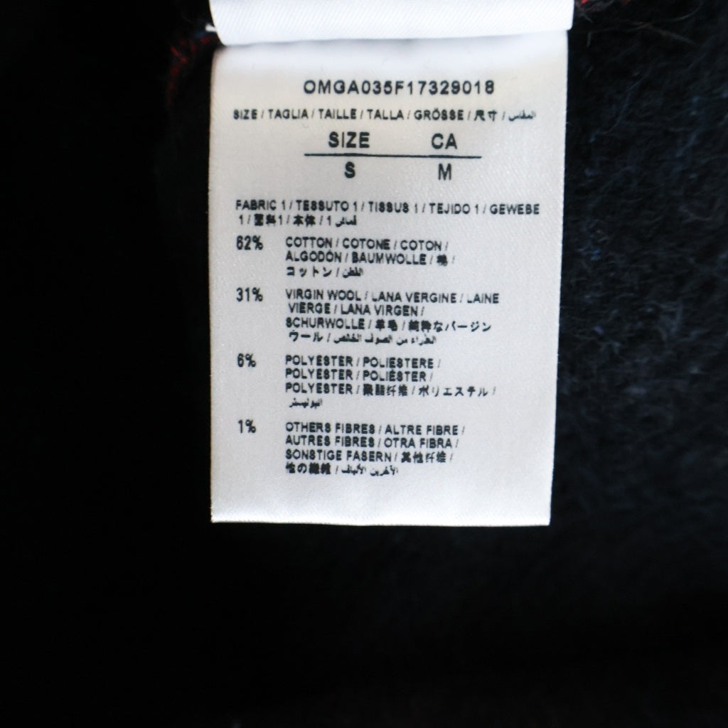 OFF-WHITE(オフホワイト) 17AW バックバイアスプリント ドッキングフーディ チェック長袖シャツ レッド/ブルー OMGA035F17329018