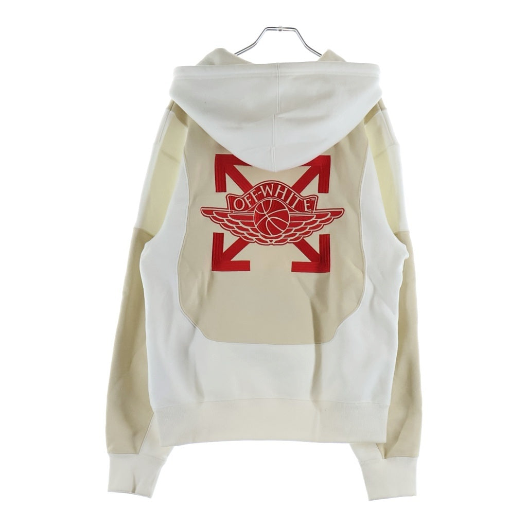 OFF-WHITE(オフホワイト) 20SS ×JORDAN BRAND AS J NRG ASW UC PO HOODIE ジョーダンブランド ロゴ刺繍スウェットプルオーバーフーディ ベージュ CV0541-134