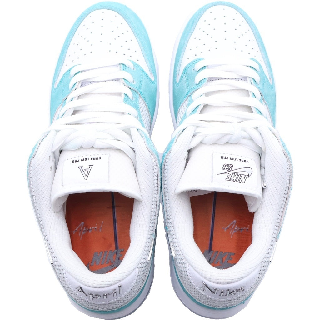 NIKE SB(ナイキエスビー) ×APRIL SKATEBOARDS DUNK LOW PRO QS エイプリルスケートボード ダンク ローカットスニーカー ホワイト/ブルー US9.5/27.5cm FD2562-400