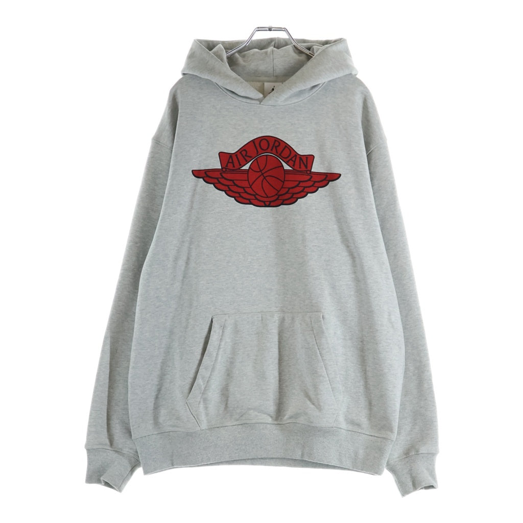 SAINT MICHAEL(セントマイケル) × JORDAN SM FLEECE L/S HOODIE SM-MK8-0000-J02 ジョーダン フリース フロントプリント プルオーバーパーカー グレー