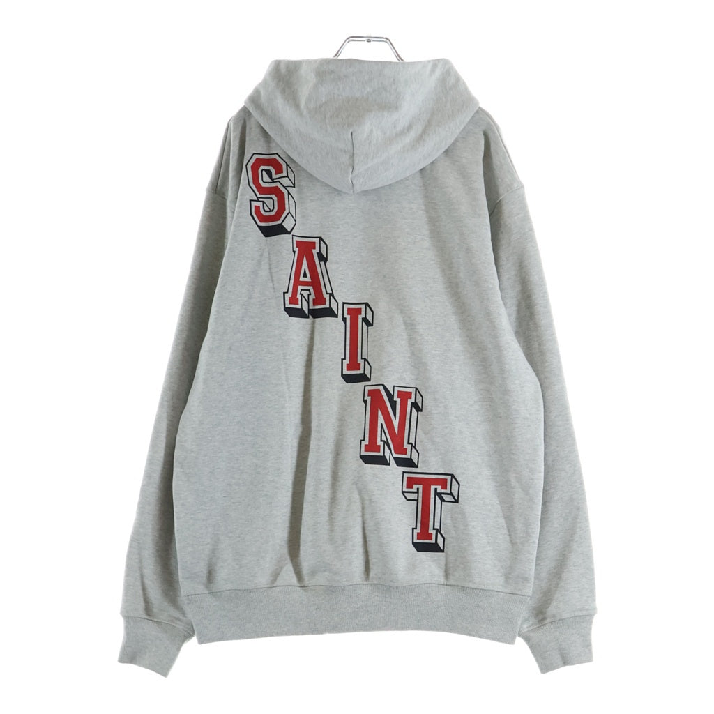 SAINT MICHAEL(セントマイケル) × JORDAN SM FLEECE L/S HOODIE SM-MK8-0000-J02 ジョーダン フリース フロントプリント プルオーバーパーカー グレー