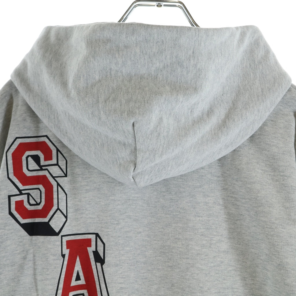 SAINT MICHAEL(セントマイケル) × JORDAN SM FLEECE L/S HOODIE SM-MK8-0000-J02 ジョーダン フリース フロントプリント プルオーバーパーカー グレー