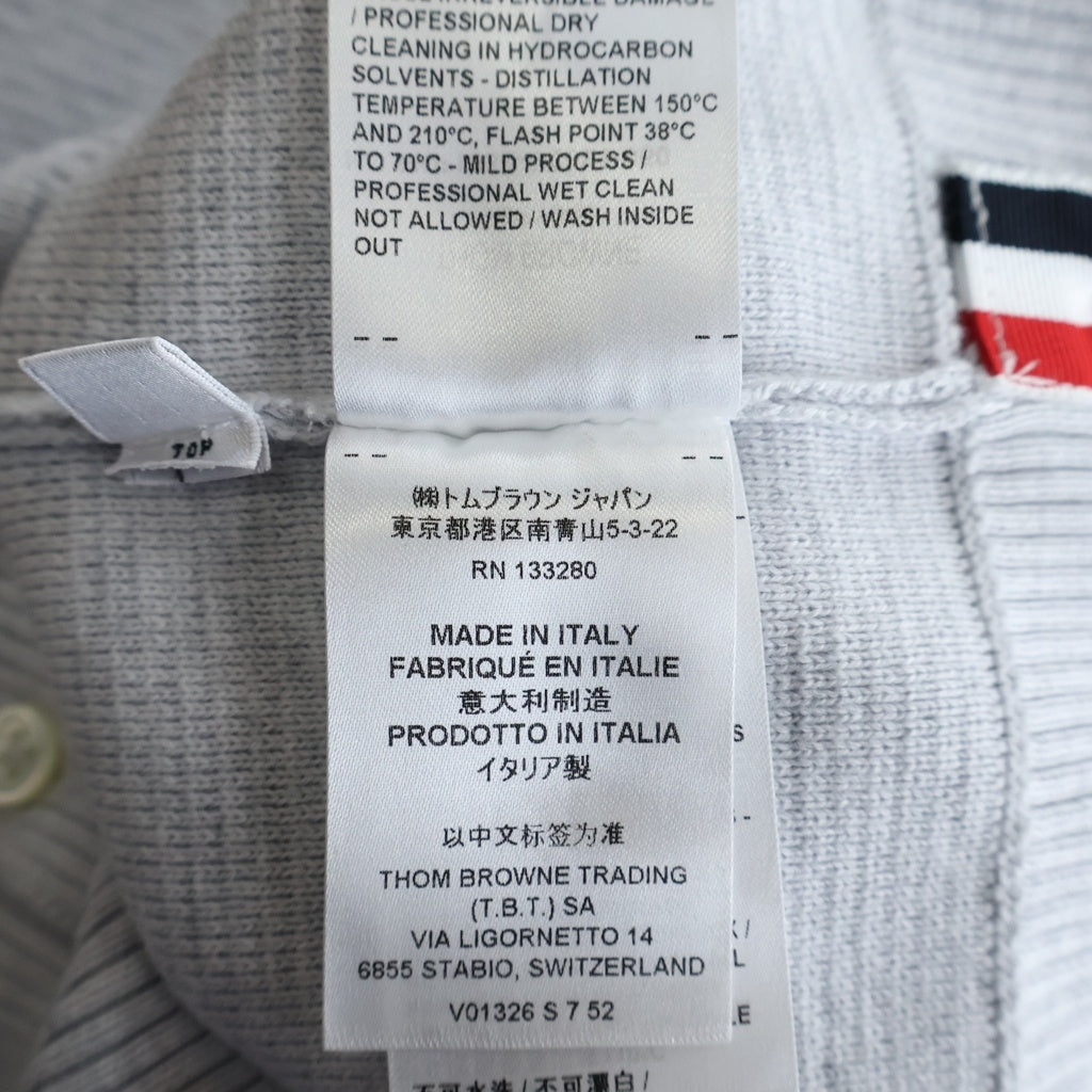 THOM BROWNE(トムブラウン) Milano Stitch 4-Bar Sleeveless Polo Shirt ミラノステッチ ノースリーブ ポロシャツレディース グレー FKP133B-Y3061-050