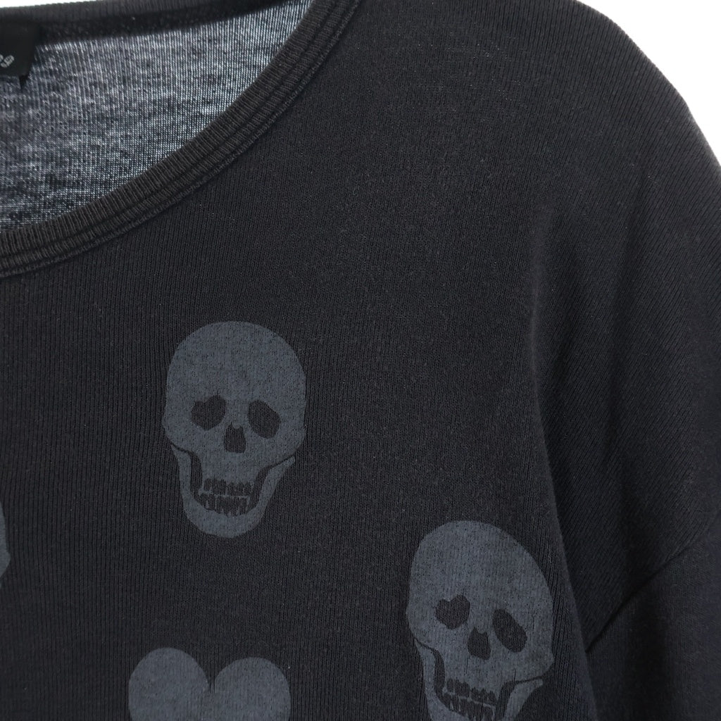 RAF SIMONS(ラフシモンズ) 99AW Radioactivity Skulls Hearts Daggers L/S Tee レイディオウアクティヴィティ スカルズ ハーツ ダガーズ フロントプリント長袖Tシャツ ブラック