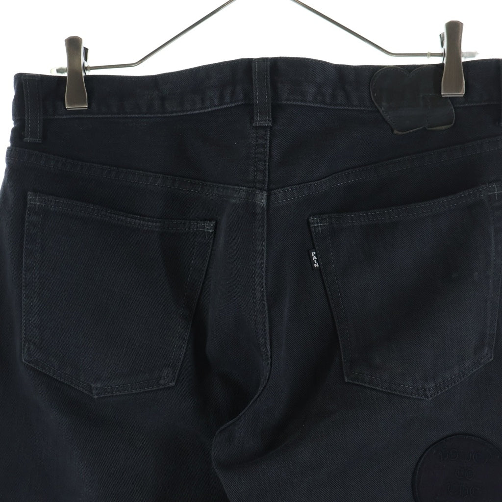 NUMBER (N)INE(ナンバーナイン) 04AW GIVE期 PATCH DAMAGE JEANS ギブ期 ハートパッチ付き ジップフライ デニムパンツ インディゴブラック