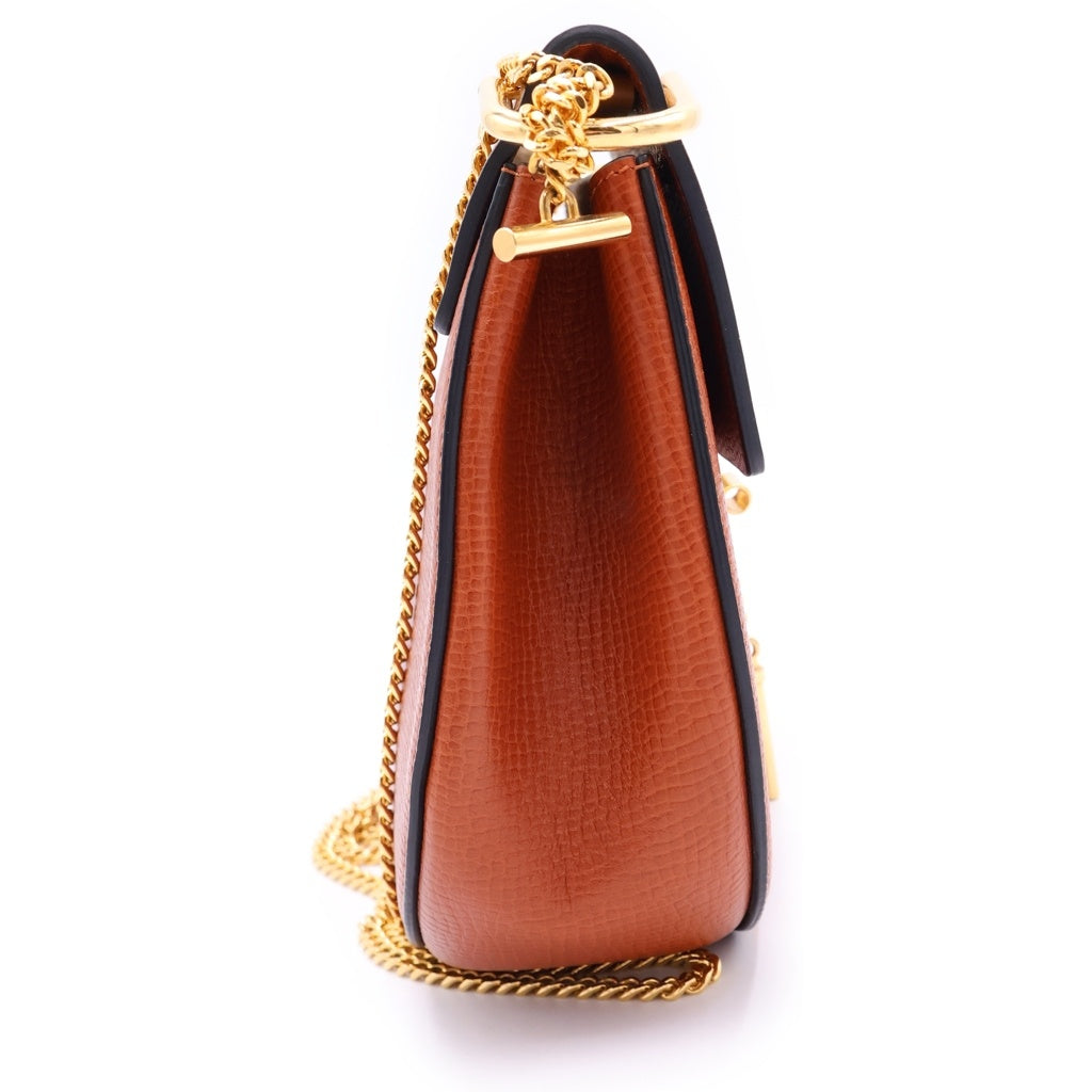 Chloe(クロエ) DREW CROSS BODY GD金具 レザー ショルダーバッグ ブラウン レディース