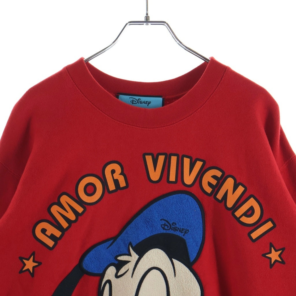 GUCCI(グッチ) × DISNEY ドナルドダッグ 刺繍 クルーネックスウェットトレーナー レッド 617964 XJDC1