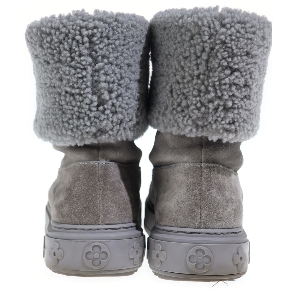 LOUIS VUITTON(ルイヴィトン) NOWDROP FLAT ANKLE BOOT スノードロップ ラインアンクルブーツ LVロゴ ムートンブーツ レディース グレー TC0272