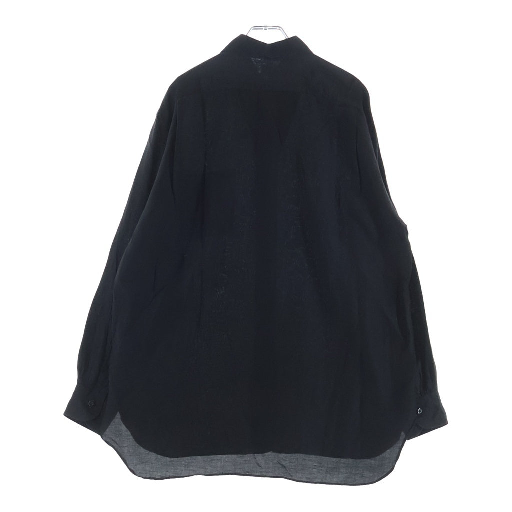 KAPTAIN SUNSHINE(キャプテンサンシャイン) Riviera L/S Shirt リビエラ ロングスリーブシャツ コットン リネン シルク フロントボタン 長袖シャツ ブラック