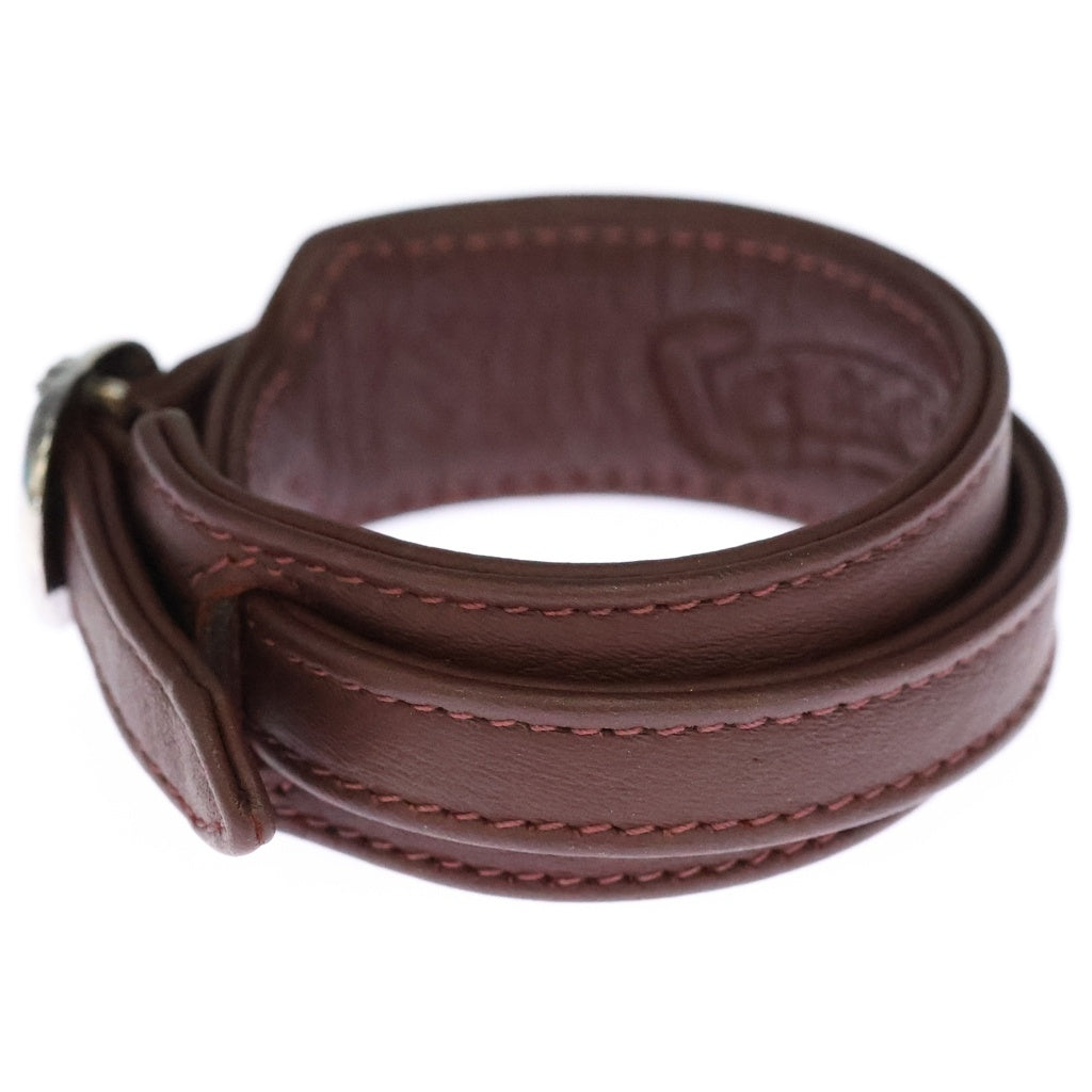 CHROME HEARTS(クロムハーツ) R&R TINY BUCKLE ガンスリンガータイニーバックルレザーブレスレット レッド/シルバー