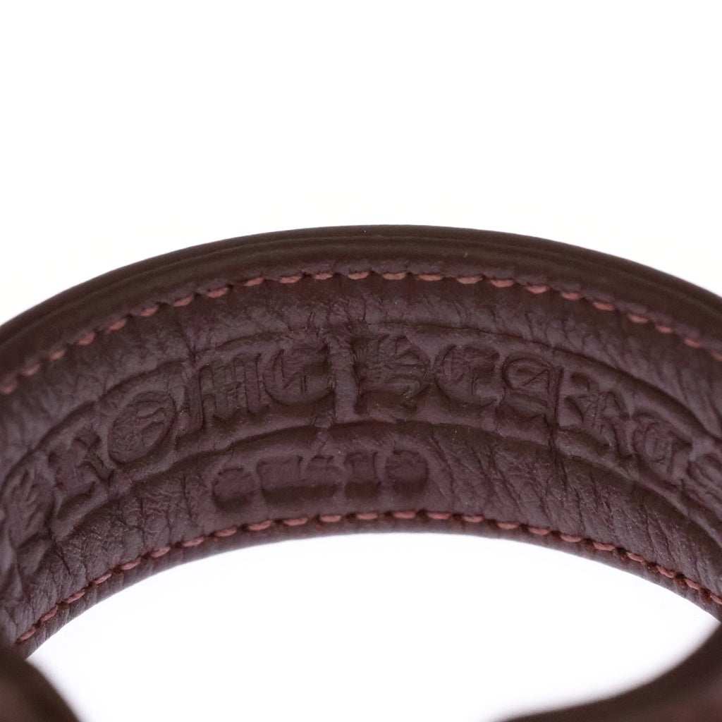 CHROME HEARTS(クロムハーツ) R&R TINY BUCKLE ガンスリンガータイニーバックルレザーブレスレット レッド/シルバー