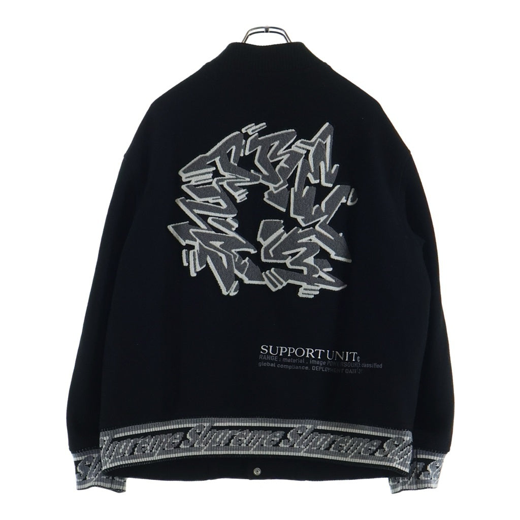 SUPREME(シュプリーム) 21AW Support Unit Varsity Jacket サポート ユニット バーシティー スタジャン ジャケット ブラック