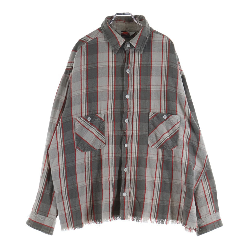SAINT MICHAEL(セントマイケル) 22AW ×SHERMER ACADEMY FRANNEL SHIRT RED シャーマーアカデミー フランネル 長袖シャツ グレー/レッド SM-A22-0000-060