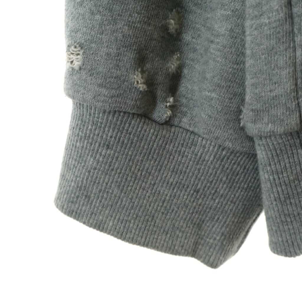 SHINYA KOZUKA(シンヤコズカ) MASSIVE SLEEVES クルーネック ホールデザイン 長袖スウェット トレーナー グレー 230ISK69