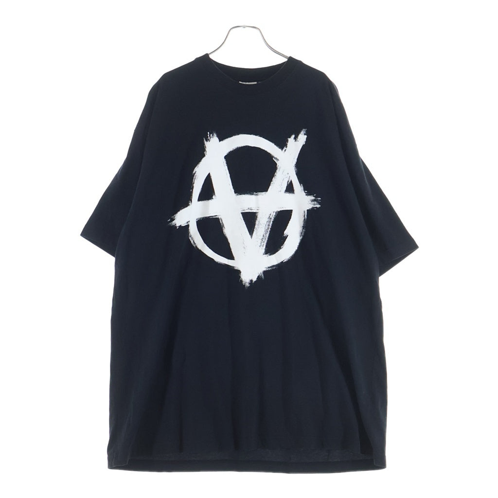 VETEMENTS(ヴェトモン) 22AW Double Anarchy Logo T-Shirt ダブルアナーキーロゴ クルーネック 半袖Tシャツ カットソー ブラック UA53TR500X