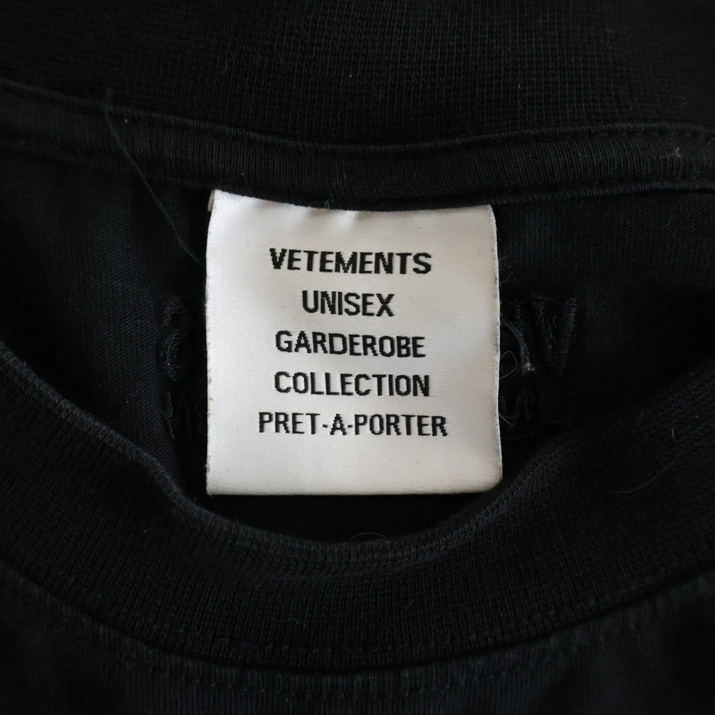 VETEMENTS(ヴェトモン) 22AW Double Anarchy Logo T-Shirt ダブルアナーキーロゴ クルーネック 半袖Tシャツ カットソー ブラック UA53TR500X