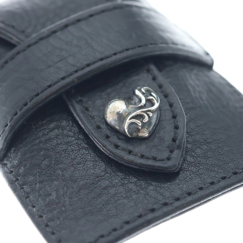 CHROME HEARTS(クロムハーツ) ハートチャーム レザー コンドームケース ブラック
