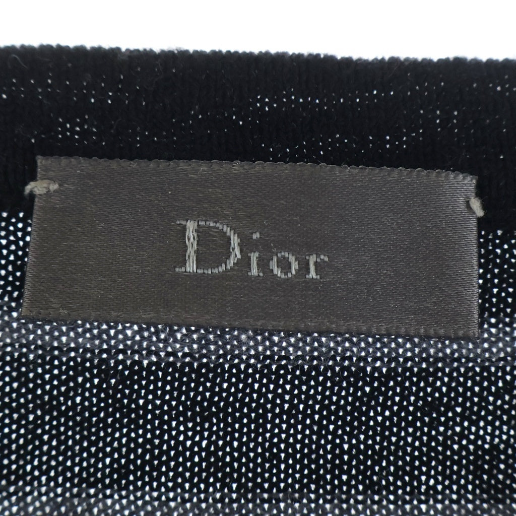 Dior HOMME(ディオールオム) 06AW ボーダー柄 ボートネック 長袖ニット セッター ブラック/グレー 6HH4052861