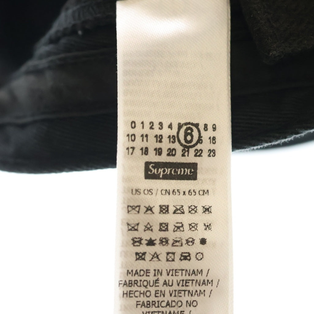 SUPREME(シュプリーム) 26SS × MM6 Split 6-Panel Cap フロント刺繍 ベースボールキャップ 帽子 ブラック