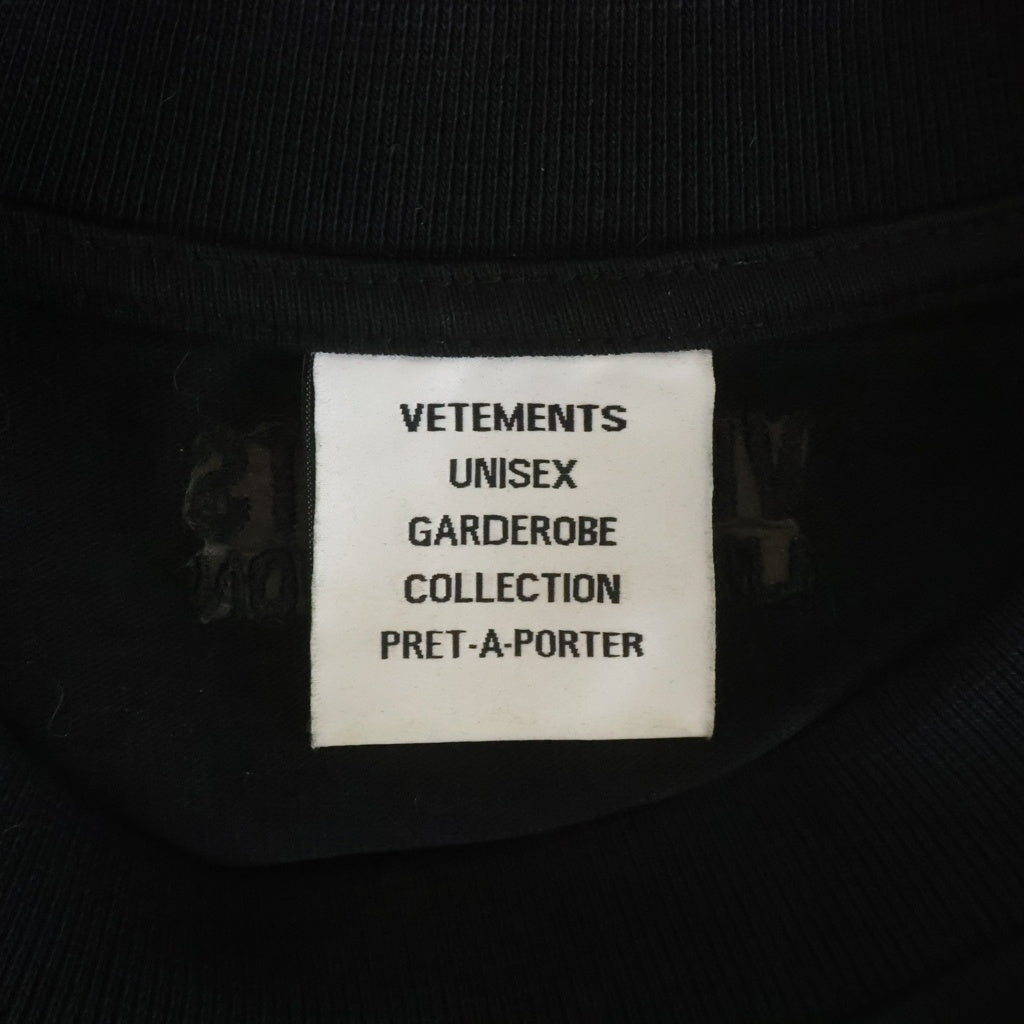 VETEMENTS(ヴェトモン) 22SS LONG SLEEVE LOGO LABEL T-SHIRT ロゴラベル ロングスリーブ 長袖Tシャツ カットソー ブラック UE52TR280X