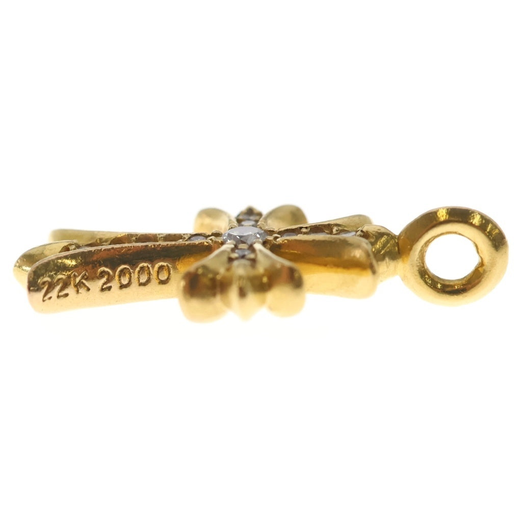 CHROME HEARTS(クロムハーツ) 22K TNY CRSF P/DIA タイニーファットクロス PAVEダイヤ ペンダントトップ ゴールドBCA033