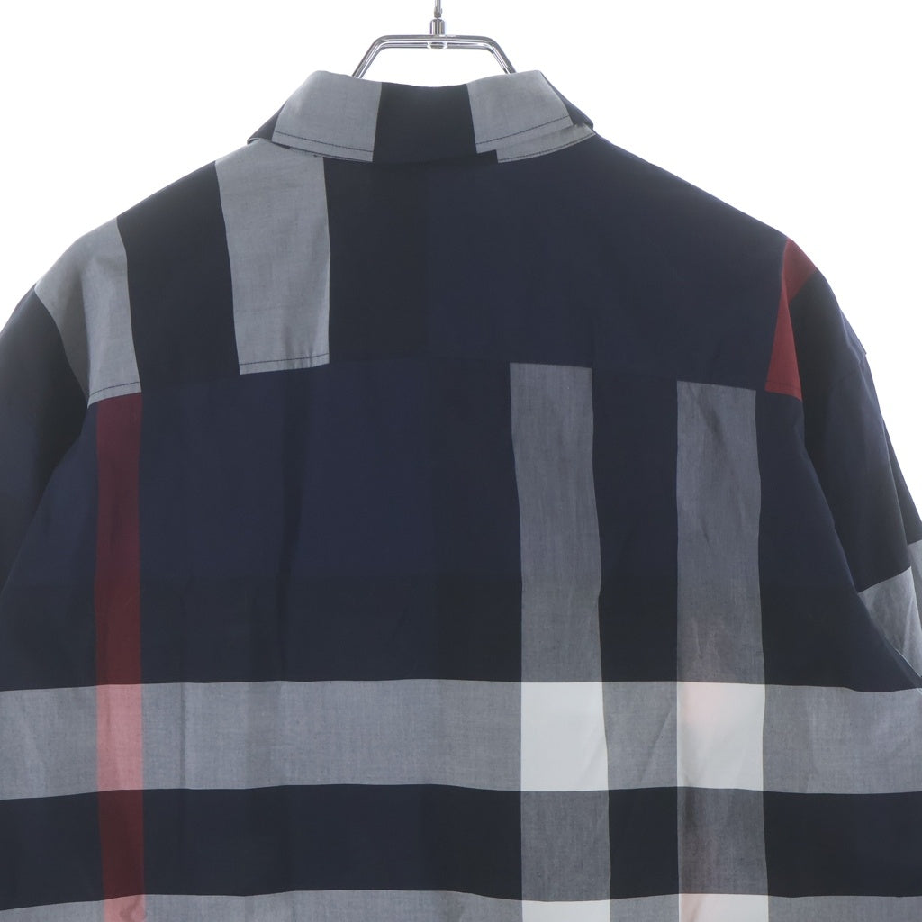 BURBERRY(バーバリー) リカルド ティッシ期 ボタンダウン 長袖チェックシャツ ネイビー 8018111